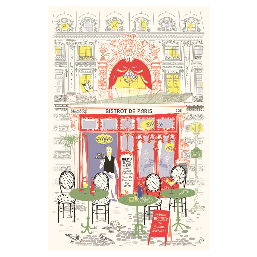 French Bistro Tea Towel by Torchons et Bouchons
