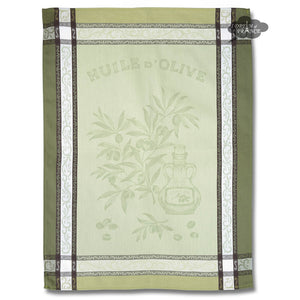 Olive Green Cotton Jacquard Dish Towel