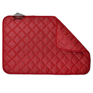 Calisson Red Acrylic Coated Quilted Placemats by Tissus Toselli