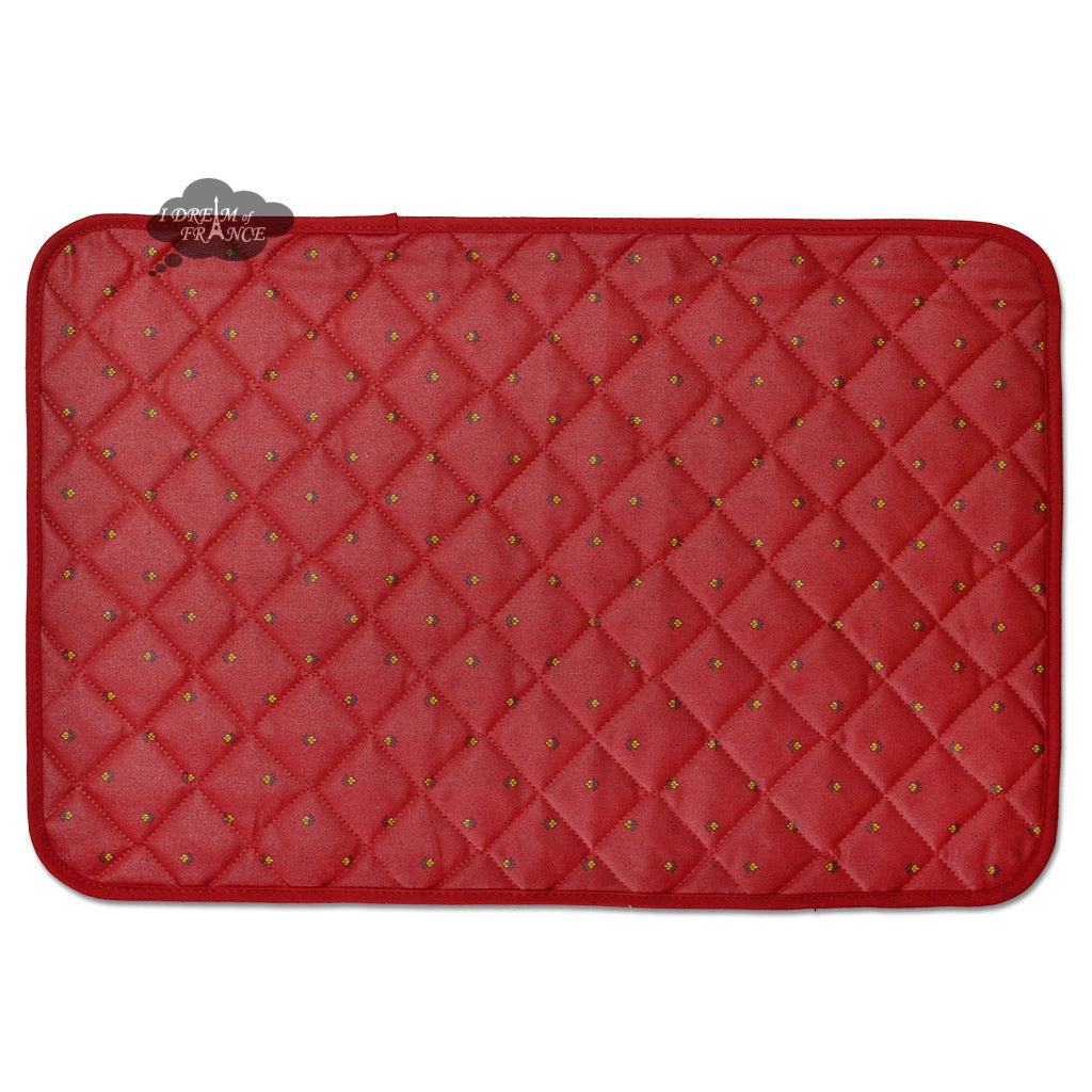 Calisson Red Acrylic-Coated Cotton Quilted Placemats by Tissus Toselli - I  Dream of France