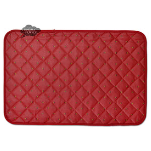 Calisson Red Acrylic Coated Quilted Placemats by Tissus Toselli