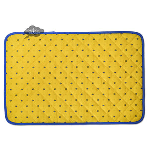 Calisson Yellow & Blue Acrylic Coated Quilted Placemats by Tissus Toselli