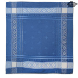 Callas Blue French Cotton Jacquard Napkin by L'Ensoleillade