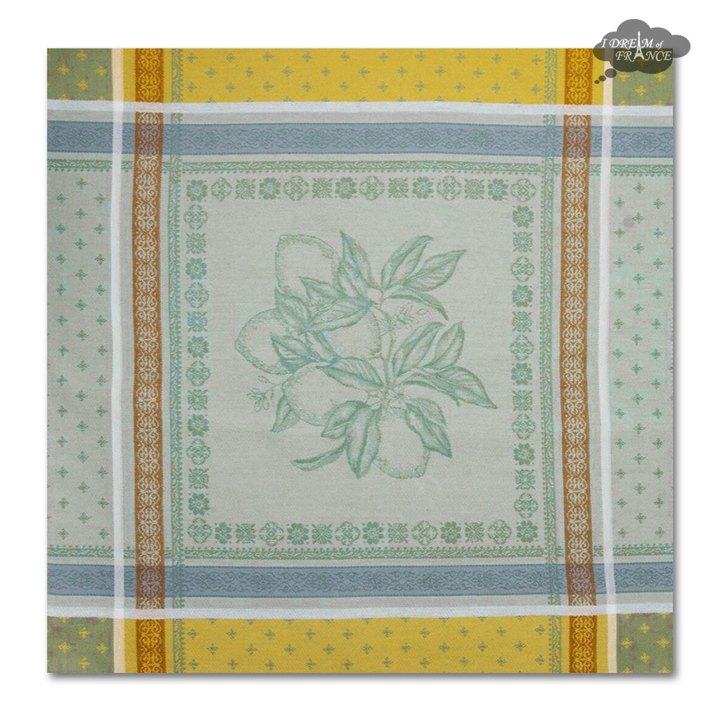 Cedrat & Yellow French Cotton Jacquard Towel by Tissus Tose - I Dream of France