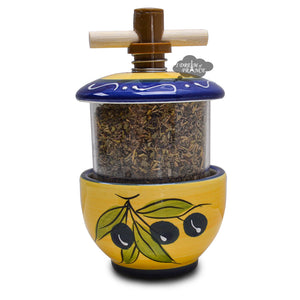 Ceramic Mill with Herbes de Provence - Olives Blue