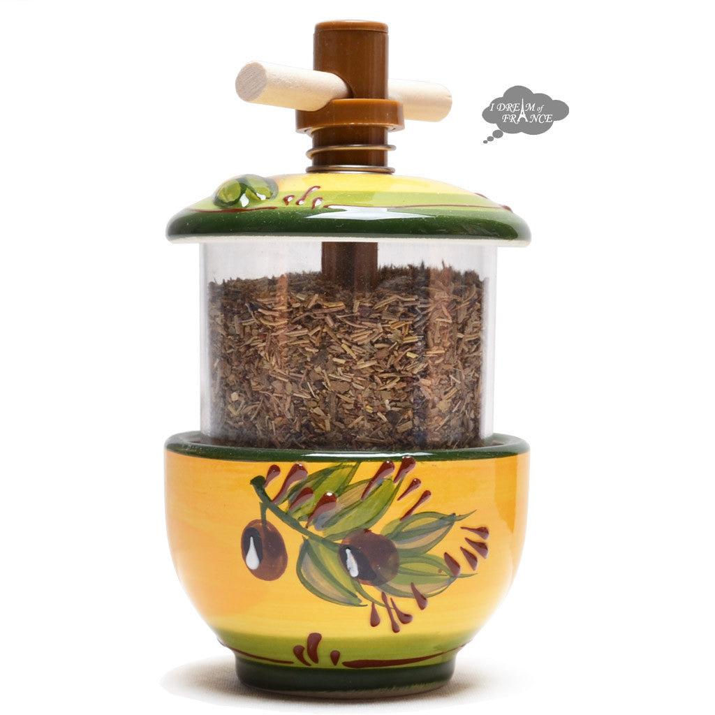 Ceramic Mill with Herbes de Provence - Olives Green - I Dream of