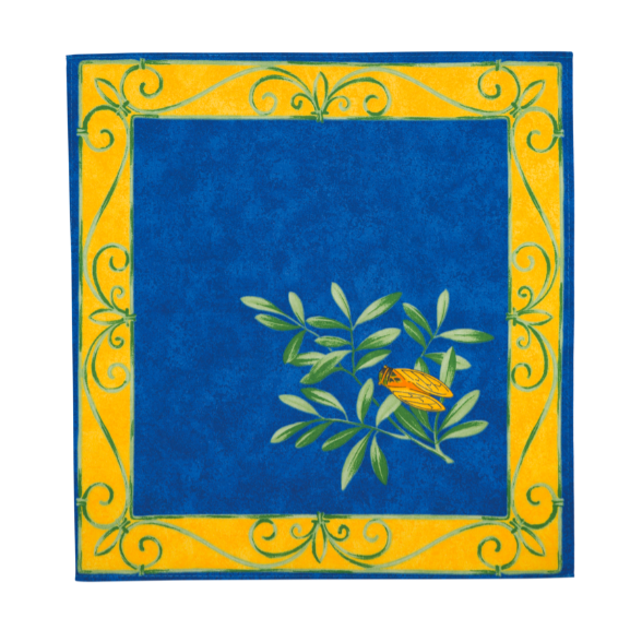 Cicada Blue Provence Cotton Napkin by Tissus Toselli