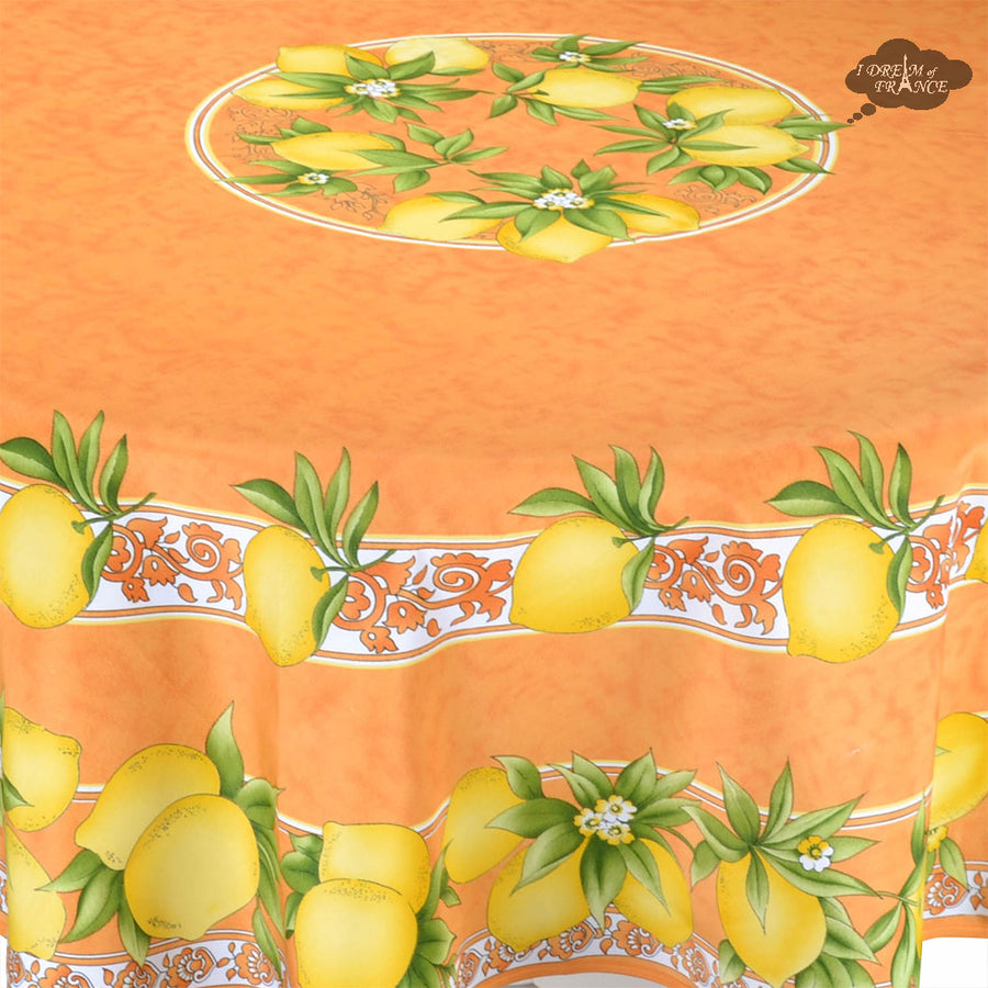 Citrus Orange French Provencal Tablecloth - Round