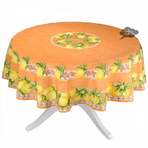 Citrus Orange French Provencal Tablecloth - Round