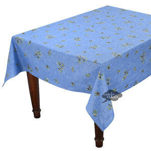 59" Square Clos des Oliviers Blue All-Over Coated Cotton Tablecloth by l'Ensoleillade