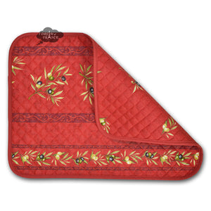 Clos des Oliviers Red Cotton Quilted Placemats - I Dream of France