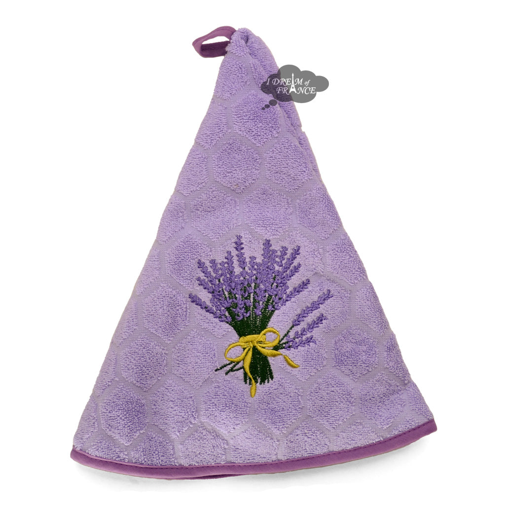 Round Terry Hand Towel Lavender Lavender by Coton Blanc