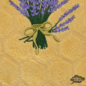 Round Terry Hand Towel Lavender Yellow by Coton Blanc
