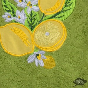 Round Terry Hand Towel Lemon Green by Coton Blanc