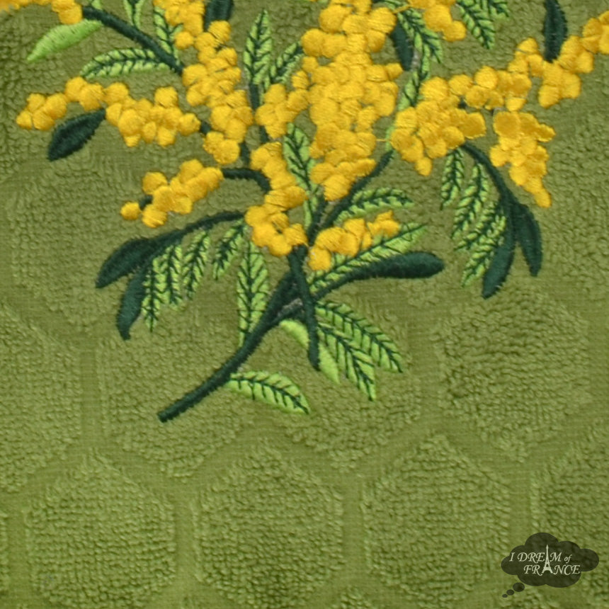 Round Terry Hand Towel Mimosa Green by Coton Blanc