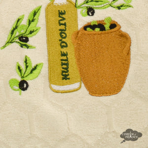 Round Terry Hand Towel Olive Oil Cream by Coton Blanc