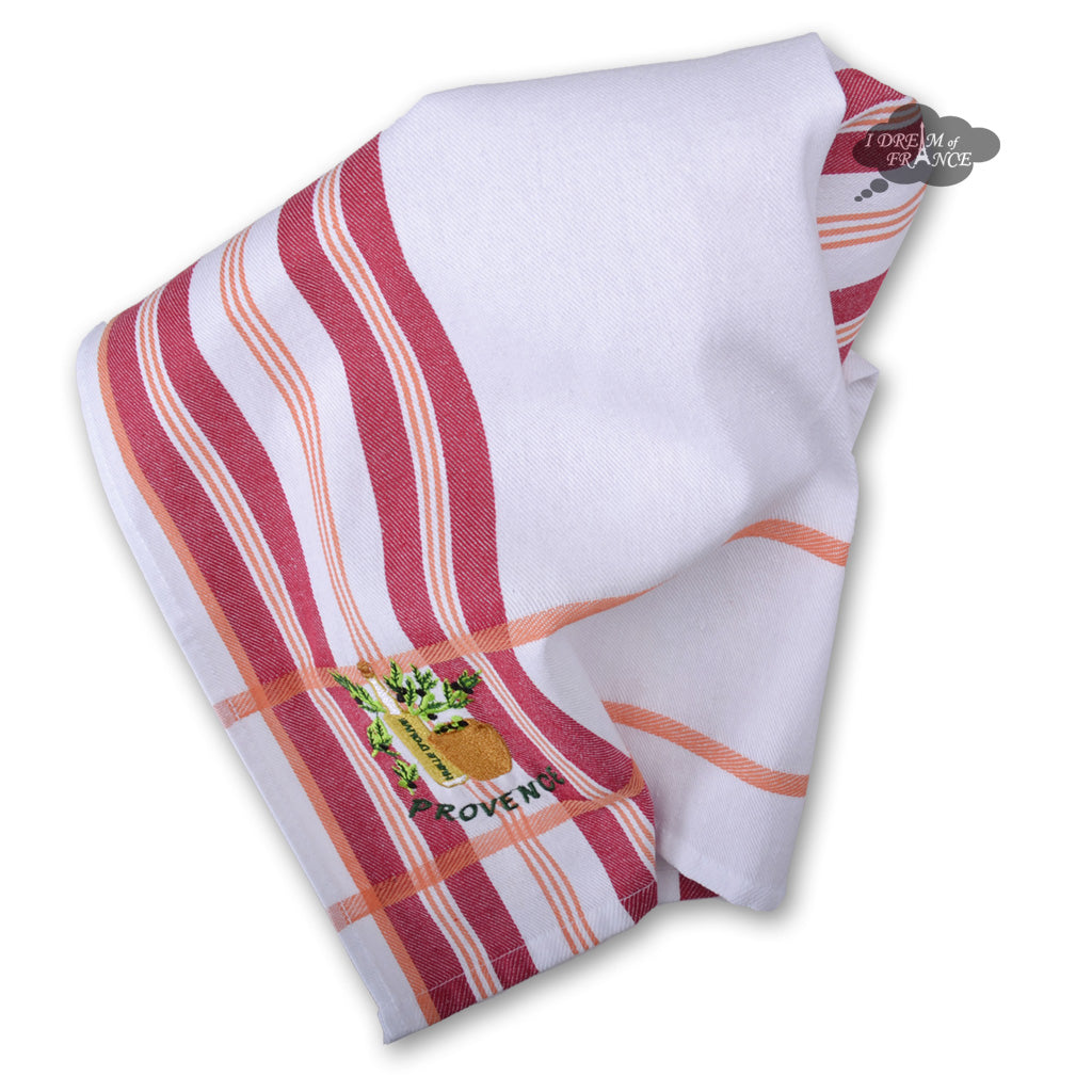 Olive Oil Burgundy Waffle-Weave Kitchen Towel by Coton Blanc - I Dream of  France