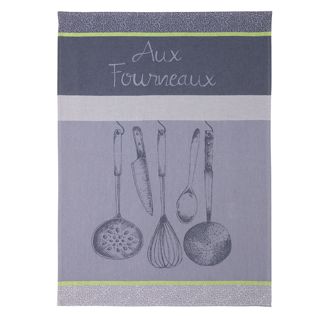In the Kitchen (Aux Fourneaux) French Jacquard Dish Towel by Coucke