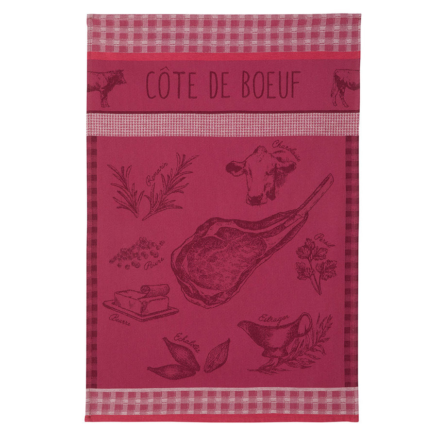 Cote de Boeuf (Prime Rib) French Jacquard Cotton Dish Towel by Coucke