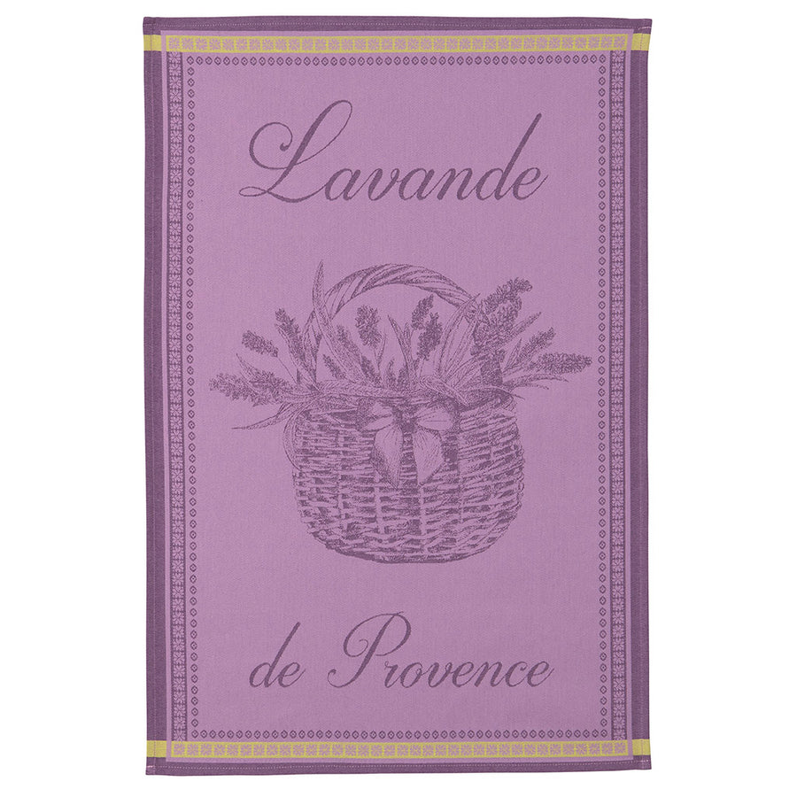 Lavender Basket (Panier de Lavande) French Jacquard Dish Towel by Coucke