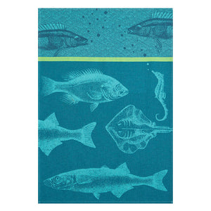 Coucke Banc de Poisson (Shoal of Fish) French Jacquard Dish Towel