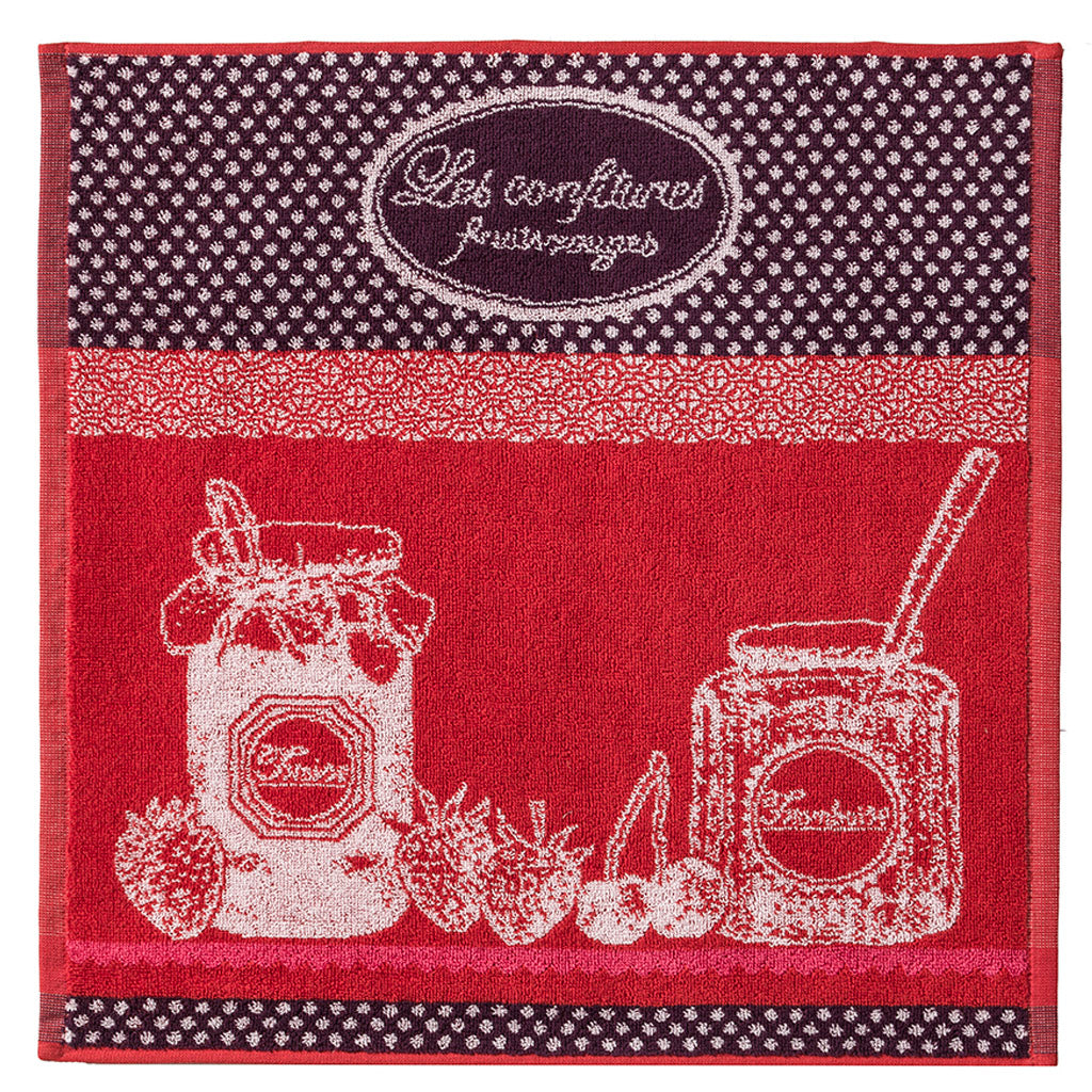 Coucke Terry Square Towel - Confiture Fruits Rouge (Red Fruit Jam)