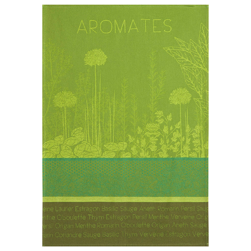 Coucke Aromates du Jardin (Herbs of the Garden) French Jacquard Dish Towel