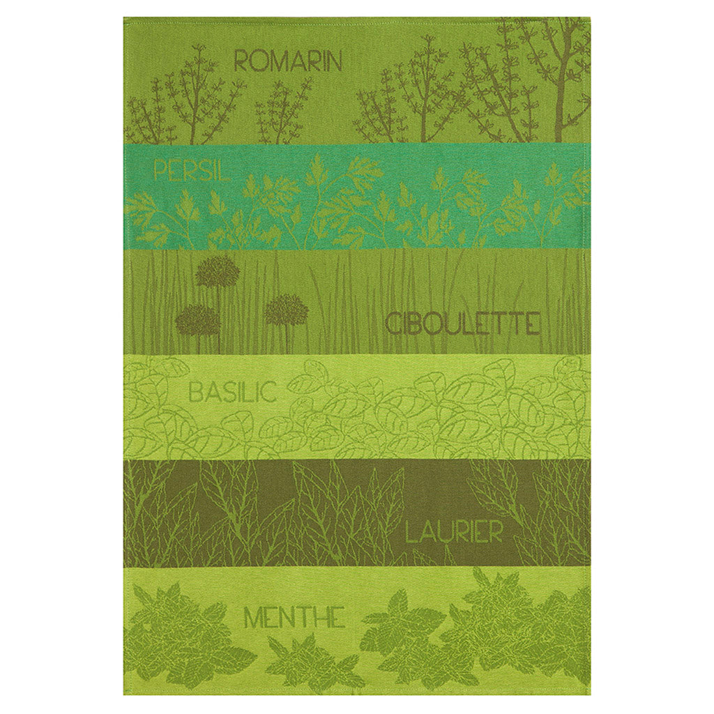 Coucke Herbes Aromatiques (aromatic herbs) French Jacquard Dish Towel
