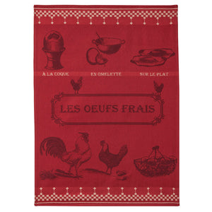 Coucke Les Oeufs Frais (Fresh Eggs ) French Jacquard Dish Towel