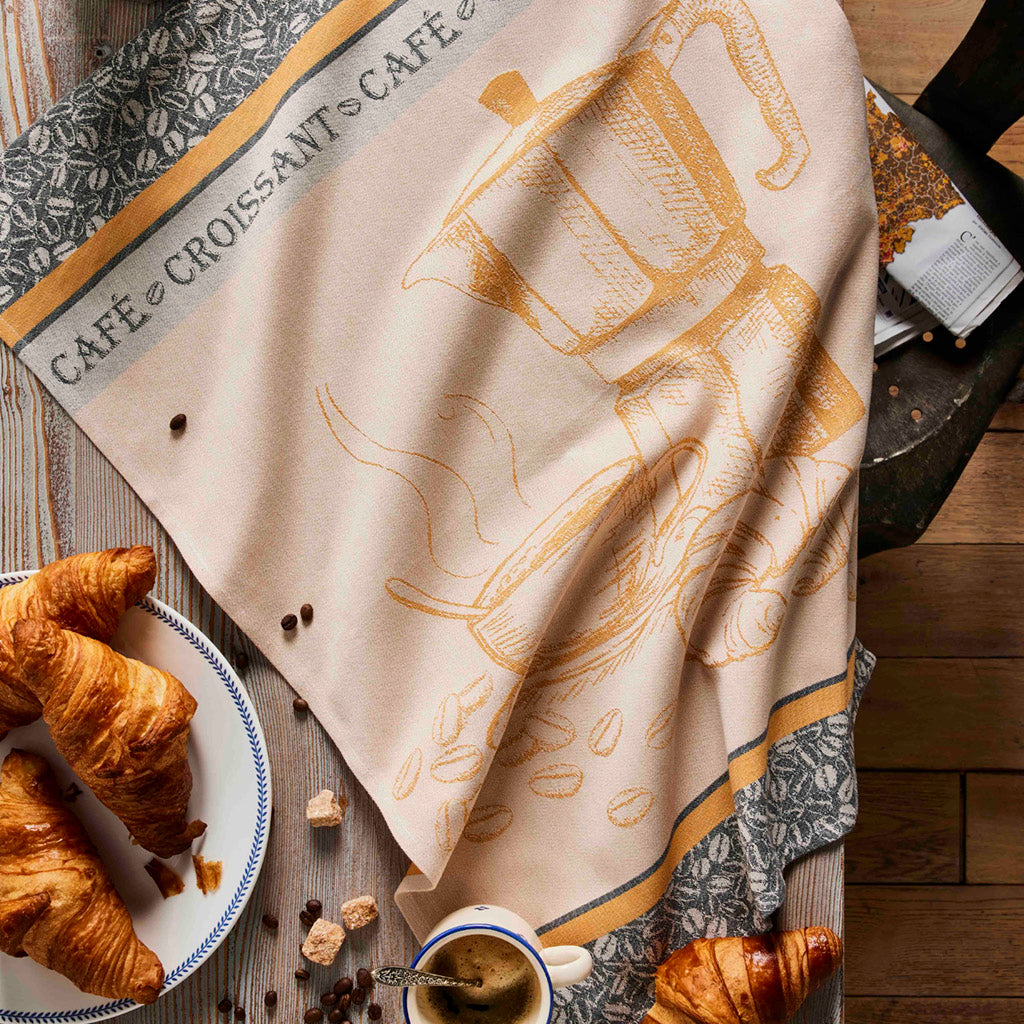 Tea Time (Instant The) French Jacquard Cotton Dish Towel by Coucke - I  Dream of France