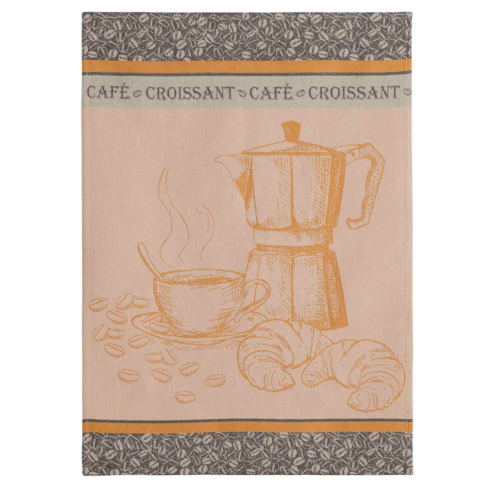 Coucke Cotton Jacquard Kitchen Towel Caf / Croissant