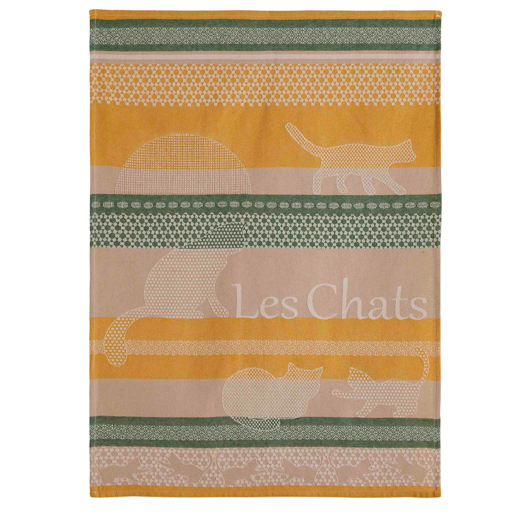 Cats (Chats) French Jacquard Cotton Dish Towel by Coucke
