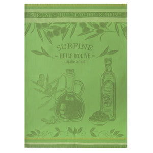 Surfine Oil Bottle (Bouteille Huile Surfine) French Jacquard Cotton Dish Towel by Coucke