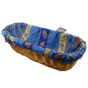 Lisa Blue French Baguette Basket with Removable Liner by Le Cluny