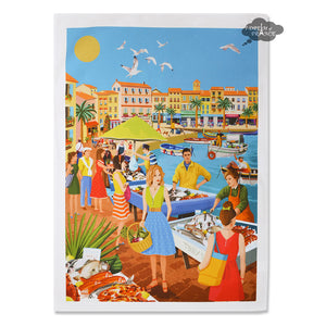 Provence Fish Market French Kitchen Towel by L'Ensoleillade
