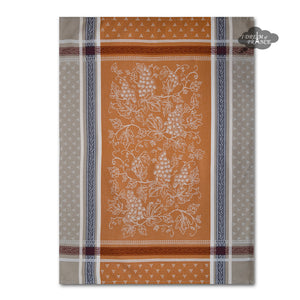 Winery Caramel French Cotton Jacquard Dish Towel by Tissus Toselli