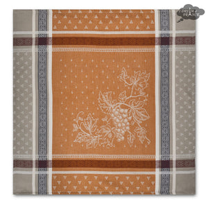 Winery Caramel French Cotton Jacquard Napkin by Tissus Toselli