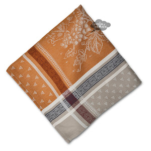 Winery Caramel French Cotton Jacquard Napkin by Tissus Toselli