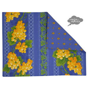 Grapes Blue Coated Reversible Placemat by Le Cluny