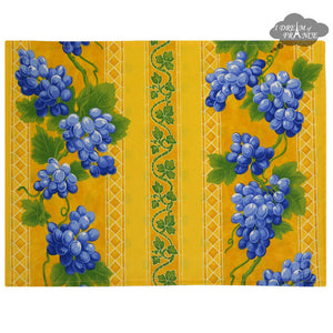 Grapes Yellow Coated Reversible Placemat by Le Cluny