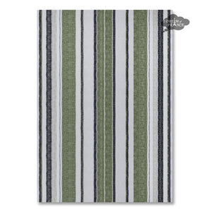 Ajaccio Olive French Linen Kitchen Towel by Haomy