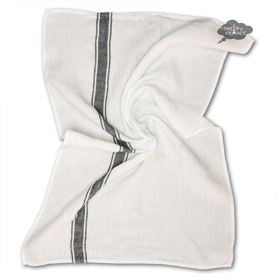 Vivario Granit & White French Linen Kitchen Towel by Harmony