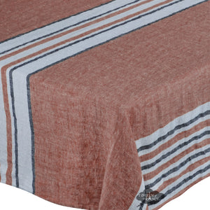 62x120" Rectangular Zonza Copper Stone Washed Linen Tablecloth by Harmony