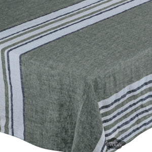 62x120" Rectangular Zonza Khaki French Linen Tablecloth by Harmony