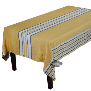 62x120" Rectangular Zonza Safran French Linen Tablecloth by Harmony