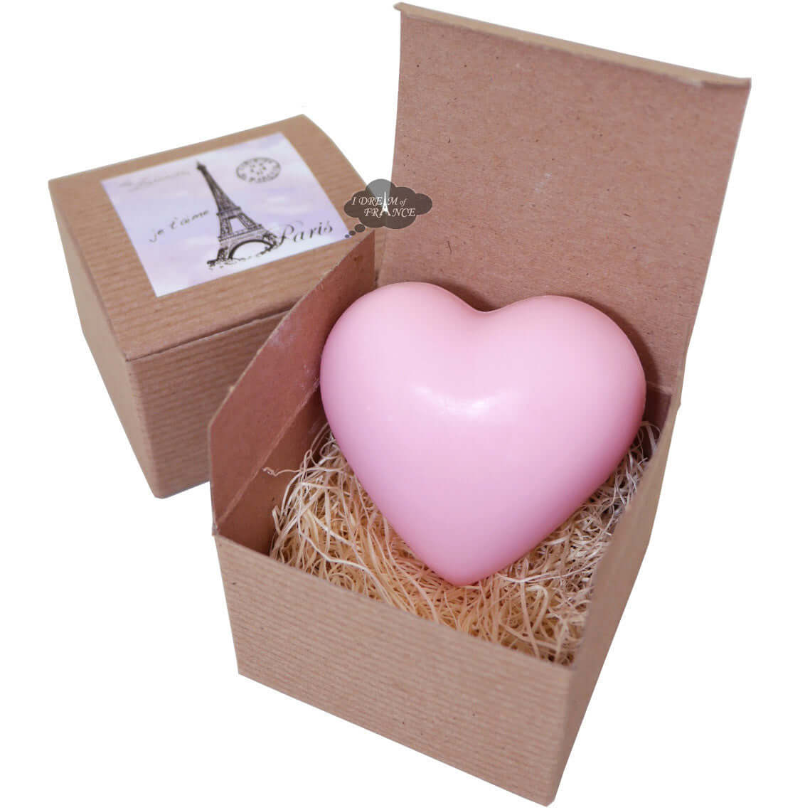 La Lavande Heart Soaps in Eiffel Tower Kraft Box