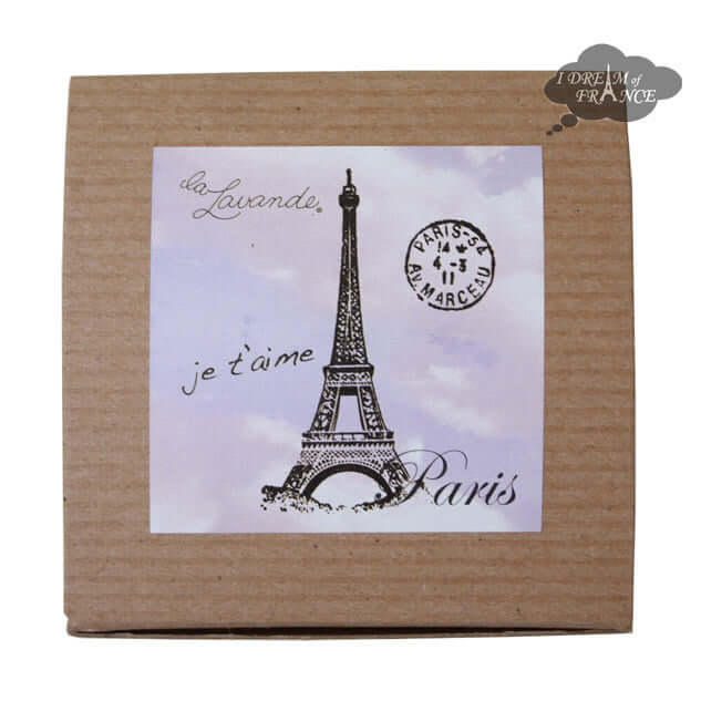 La Lavande Heart Soaps in Eiffel Tower Kraft Box