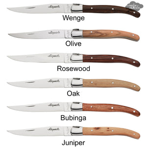 Laguiole Jean Dubost DeLuxe Table knives set of 6 - Assorted Wood Handles
