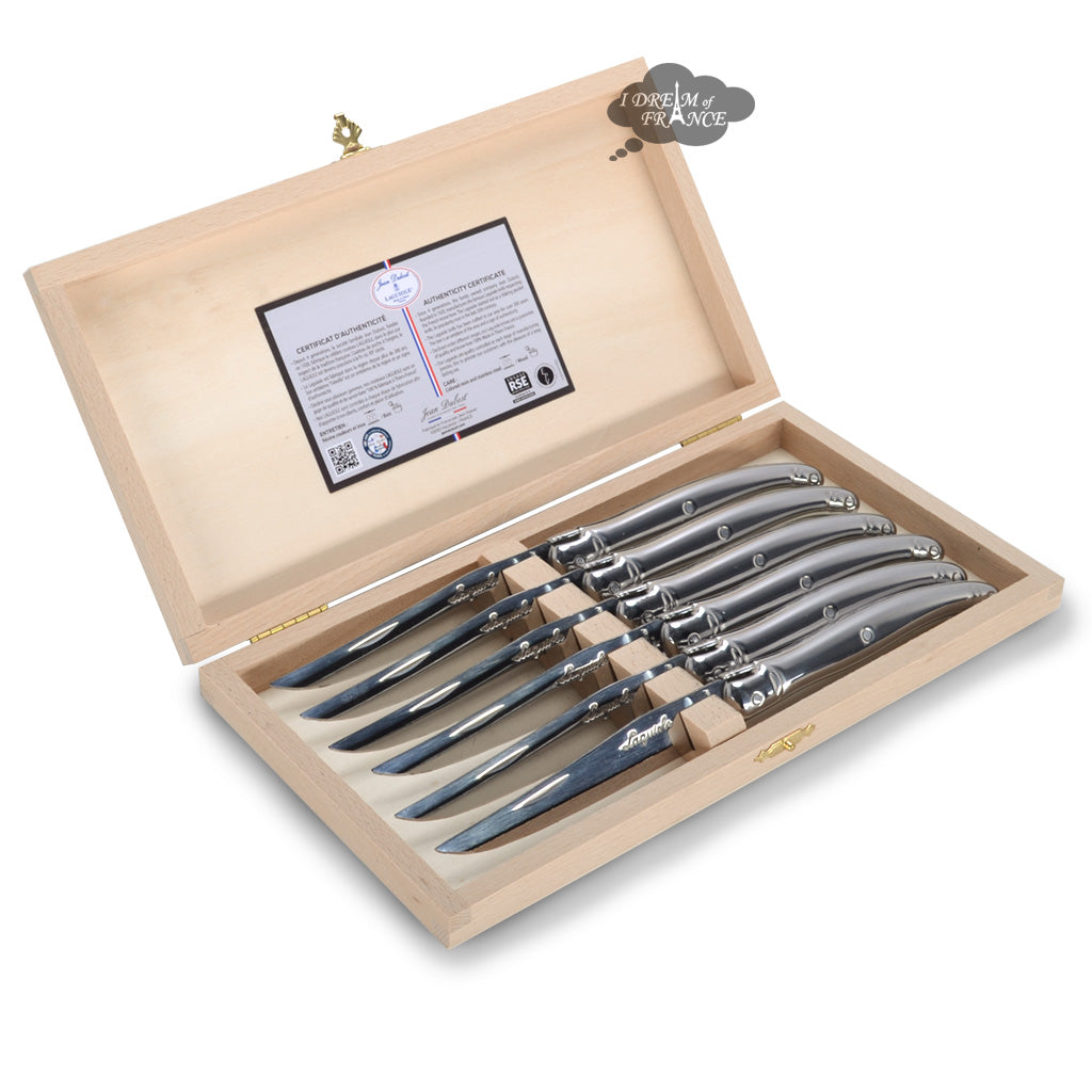 Laguiole Jean Dubost DeLuxe Table knives set of 6 - Stainless Steel Handles