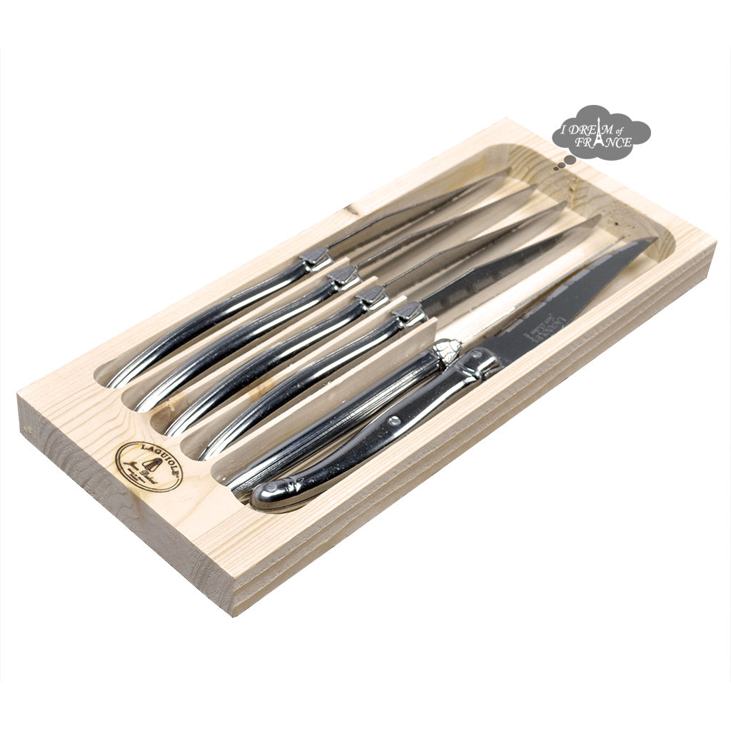 Laguiole Jean Dubost Table knives set of 6 - Stainless Steel Handles